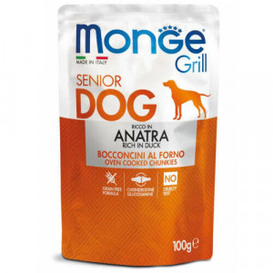 MONGE DOG GRILL DUCK SENIOR suņu konservi Pīle 100g